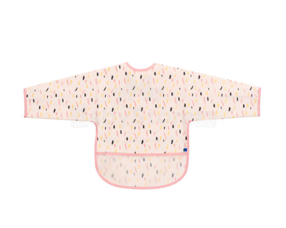 EVA long sleeve bib with crumb catcher Arty Pink Pattern
