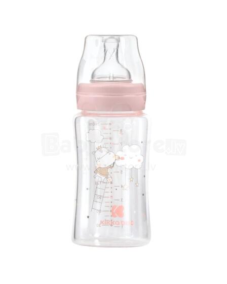 Glass feeding bottle 240ml Hippo Dreams Pink 
