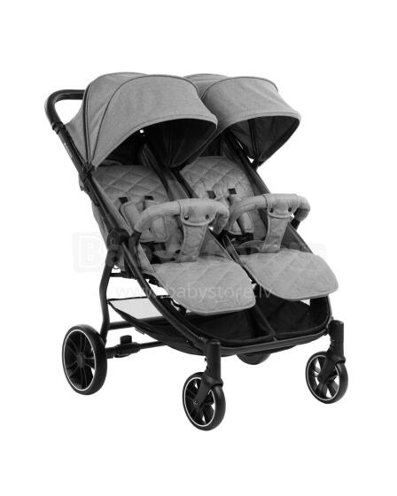 Twin stroller Happy 2 Light Grey 2023