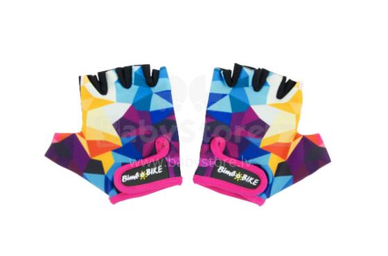 Bicycle gloves VELVET, children, size: S, blue/yellow/violet