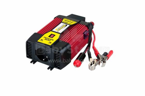 Strāvas pārveidotājs 600W 12V ar USB (2.1A) POWER 600