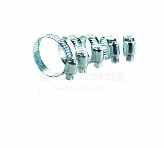 Steel hose clamps 6-27mm INOX, 10 pcs