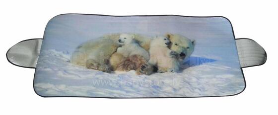 Ziemas auto vējstikla pārsegs 150x70 cm ''POLAR BEAR''