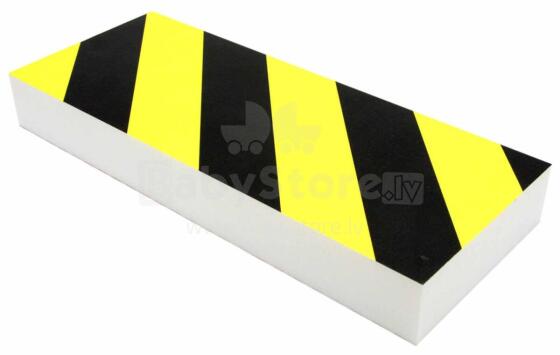 Wall bumper NO-CRASH, rectangular, black/yellow, 38x15x4,5cm