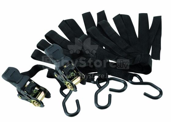 Cargo fastening straps with ratchet and hook CARGO PLUS, 2x500cm