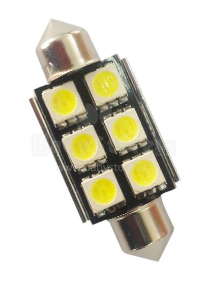 LED spuldze, 1 gab, C5W 39mm Festoon/Canbus, 6SMD