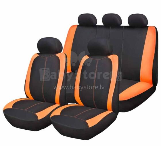 Set of car seat covers FORMENTERA, black/orange