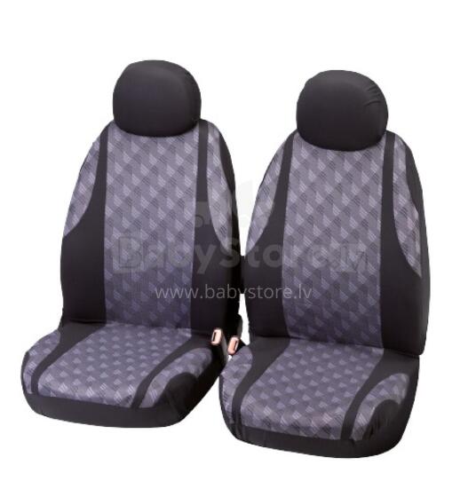 Front car seat covers JAQUARD, black/grey