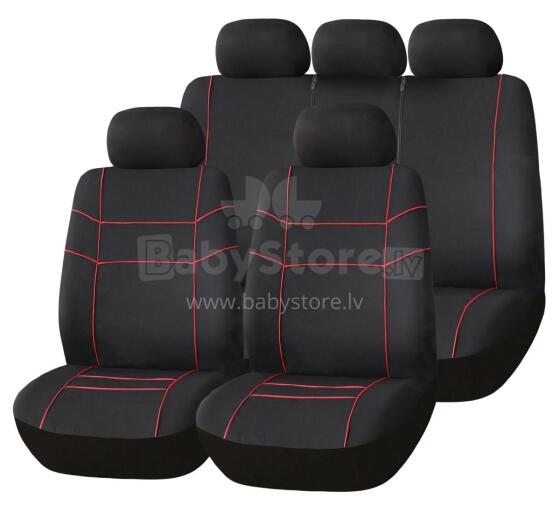 Set of car seat covers VECTOR, black/red