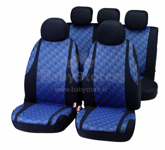 Set of car seat covers JAQUARD, black/blue