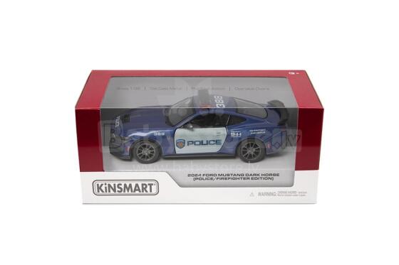 KINSMART Miniatūrais modelis 2024 Ford Mustang Dark Horse (Police/Firefighter), scale 1:38