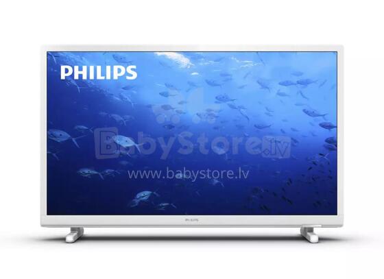 Akcija! PHILIPS 24&quot; HD, LED LCD televizors, 61cm, balts