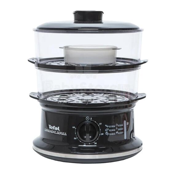 TEFAL tvaicētājs Convenient, 2 līmeņi,6 l,  melna/sudraba