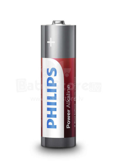 PHILIPS baterijas Power Alkaline,  iepakojumā 4 gab