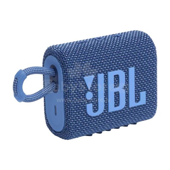 Akcija! JBL ūdensizturīga portatīvā skanda JBL Go 3 ECO, zila