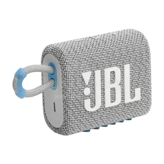 Akcija! JBL ūdensizturīga portatīvā skanda JBL Go 3 ECO, balta