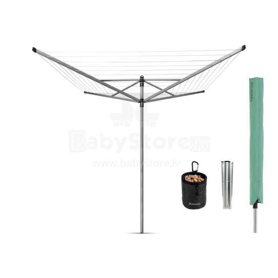 BRABANTIA rotējošs veļas žāvētājs LOM, 50m, Metallic Grey+ dāvanas