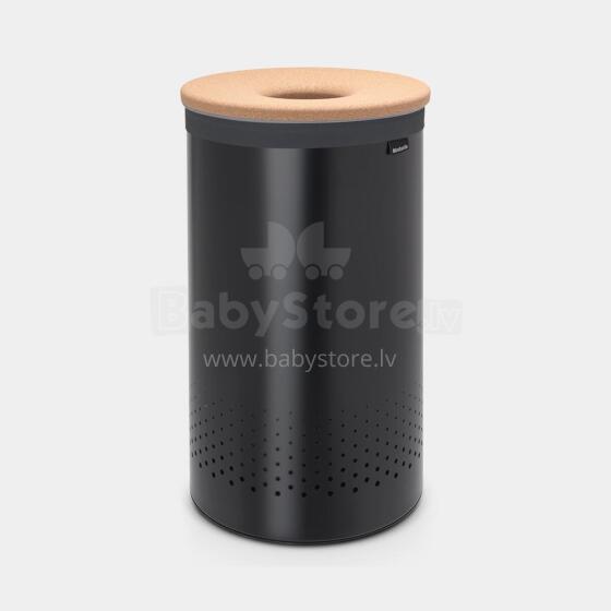 BRABANTIA Laundry Bin veļas grozs, 60l , Cork Lid -  Black