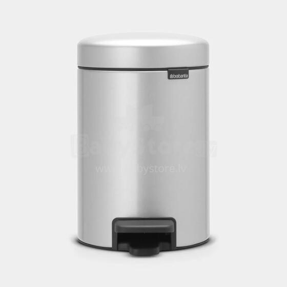 BRABANTIA atkritumu tvertne ar pedāli NewIcon, 5 l, Metallic Grey