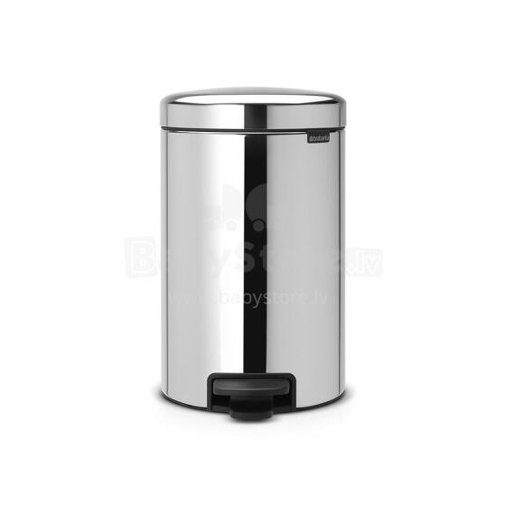 BRABANTIA atkritumu tvertne ar pedāli NewIcon, 12 l, Brilliant Steel