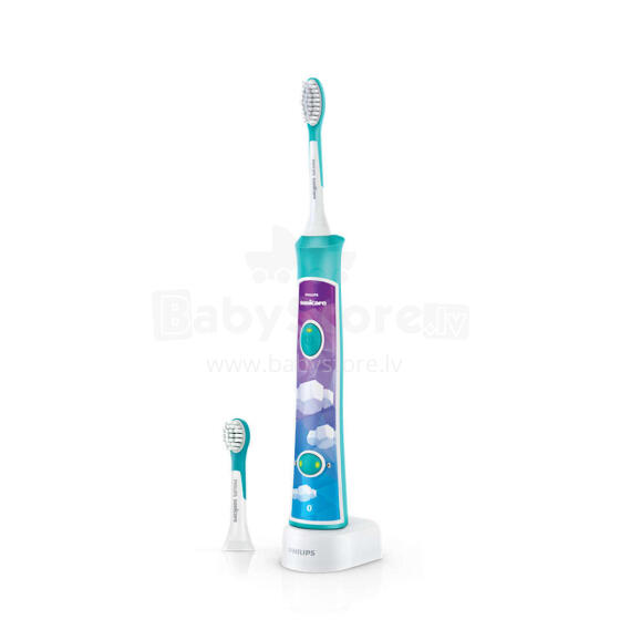 Akcija! Sonicare zobu birste bērniem 3+ ar bluetooth un 8 maināmiem  dizainiem, zils