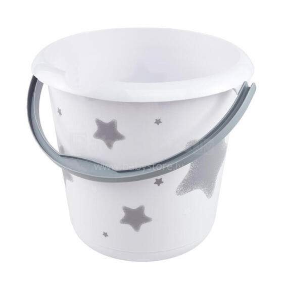 Bucket deco 10L Ilvie &amp;quot;Stars&amp;quot; &Oslash;30x28cm white