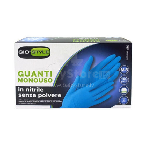 Nitrile disposable gloves 100 pcs blue M size 24x9,5x0,05cm