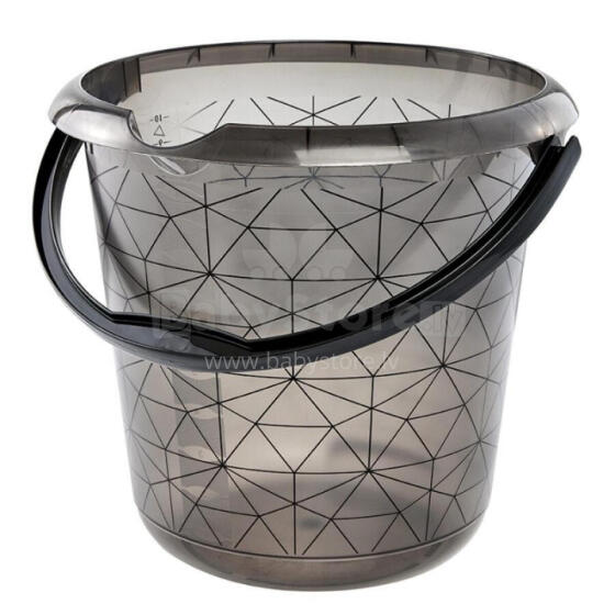 Ведро deco 10L Ilvie &amp;quot;Polygon&amp;quot; &Oslash;30x28cm прозрачное серое