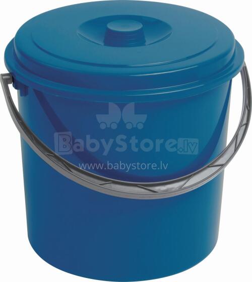 Bucket with lid 12L blue