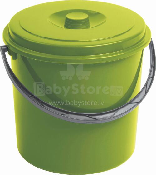 Bucket with lid 16L green