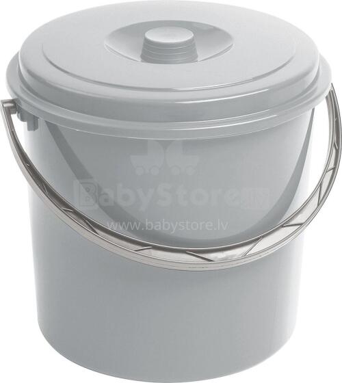 Bucket with lid 16L grey