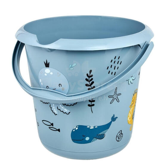 Deco bucket 10L Ilvie &amp;quot;Sea life&amp;quot; &Oslash;30x28cm blue