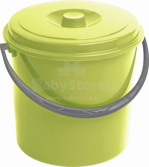 Bucket with lid 10L green