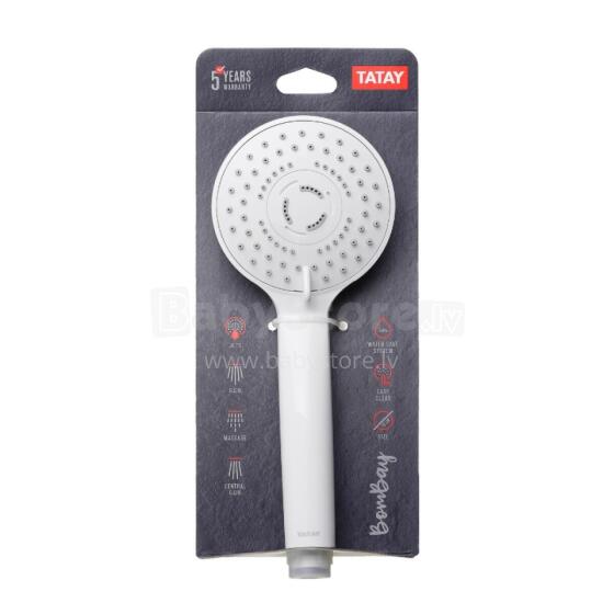 Shower handset Bombay &Oslash;10cm, 3 modes, gloss white