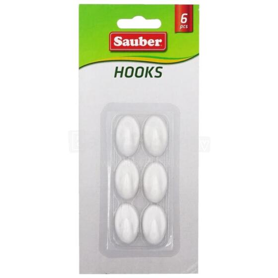 Hooks 6gb 1,5x2,5cm oval white