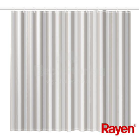 Shower curtain 180x200cm white/beige, PEVA