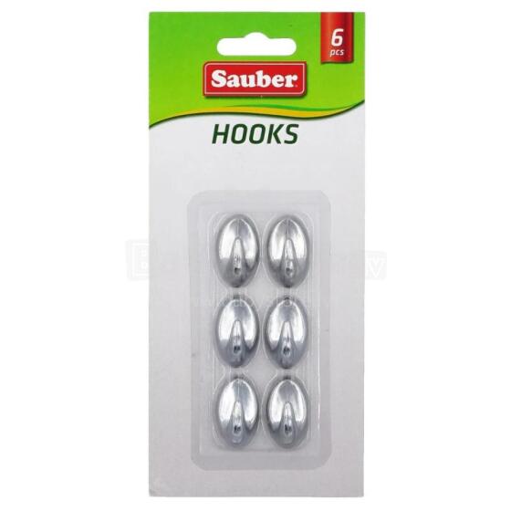 Hooks 6gb 1,5x2,5cm oval silver