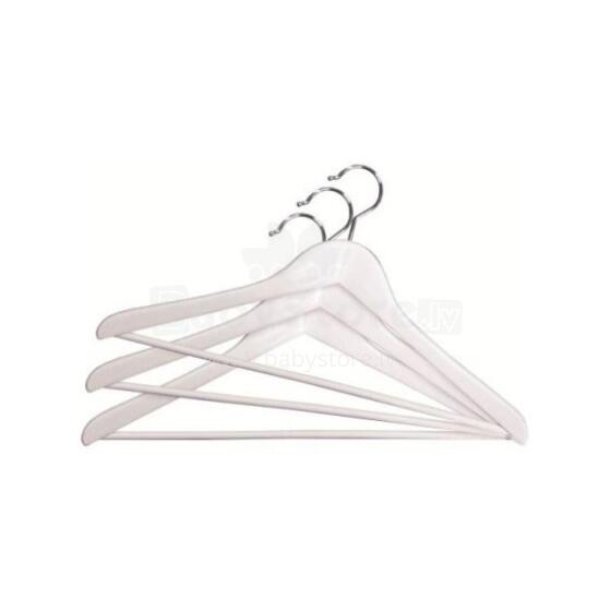 Clothes hangers 3pcs wooden Wood Promo 45cm white