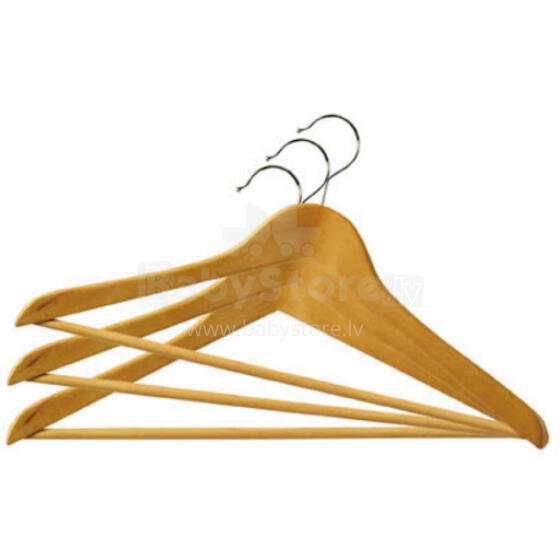 Clothes hangers 3 pcs wooden Wood 45cm