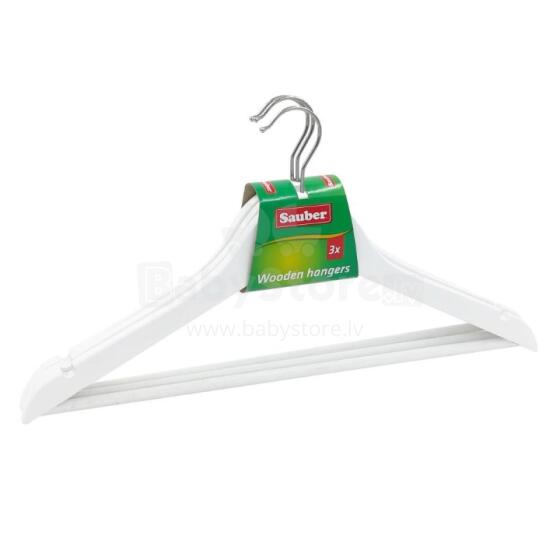 Wooden clothes hangers 3pcs white