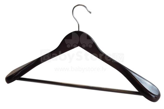 Clothes rack, wide shoulders, wooden, dark