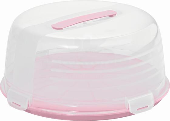 Cake transport box round &Oslash;34,7x15,6cm pink