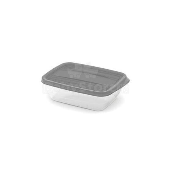 Food container rectangular 1L Vedo transparent grey