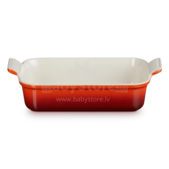 Le Creuset ristk&uuml;likukujuline p&auml;randkeraamika 26x19cm / 2,4L oranž