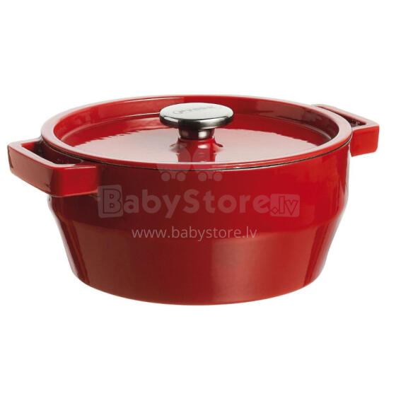 2.2L PYREX round cast iron/&Oslash;20cm/red