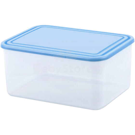 Food container rectangle 3L transparent/blue