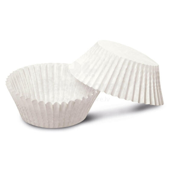 Kēksiņu papīra formiņas 100 gab. baltas Easy Bake Bio &Oslash;7x3cm 