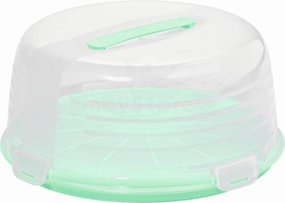 Cake transport box round &Oslash;34,7x15,6cm light blue