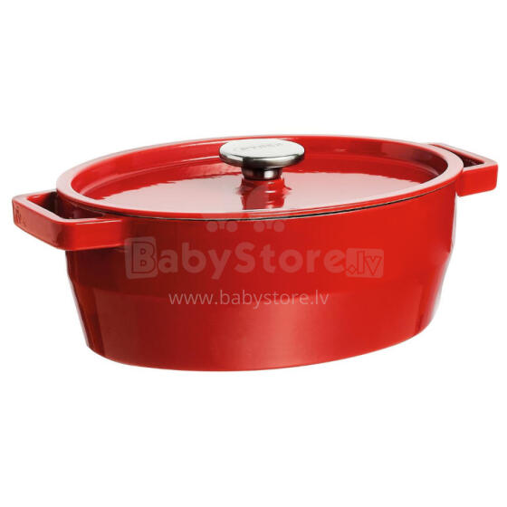 Pott 5.8L PYREX ovaalne malm 33cm/punane