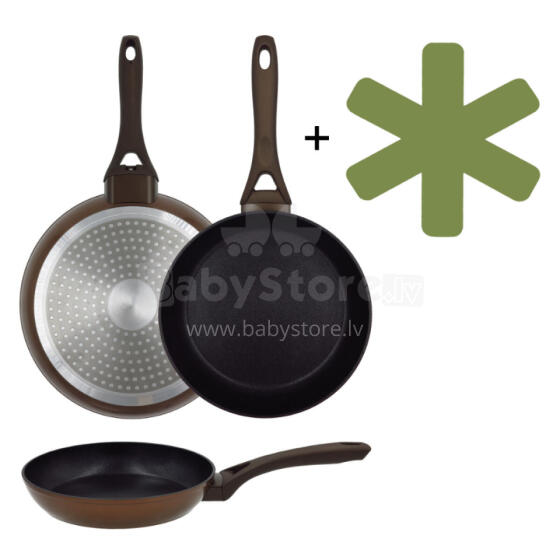 Frying pan Natura &Oslash;28cm induction brown with guard